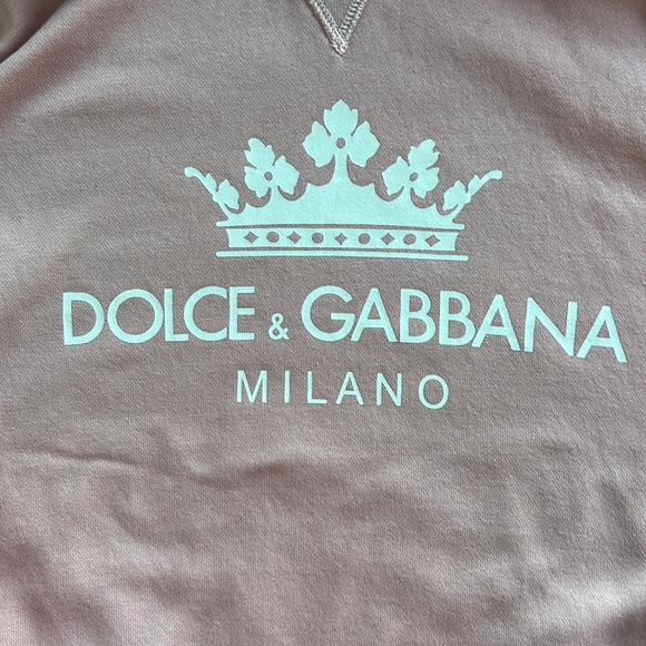 Like New Dolce & Gabbana Cotton Sweatshirt with Hood- Varsity Pink & White - Picture 8 of 13
